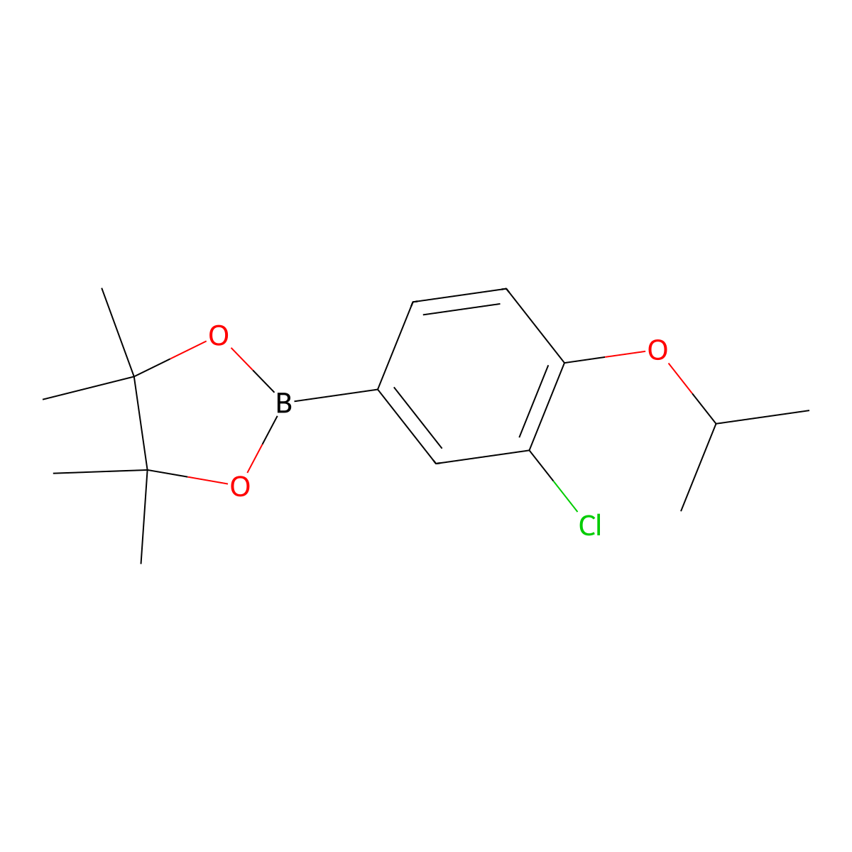 2-(3-Chloro-4-isopropoxyphenyl)-4,4,5,5-tetramethyl-1,3,2-dioxaborolane molecular structure, CAS 1260023-79-7