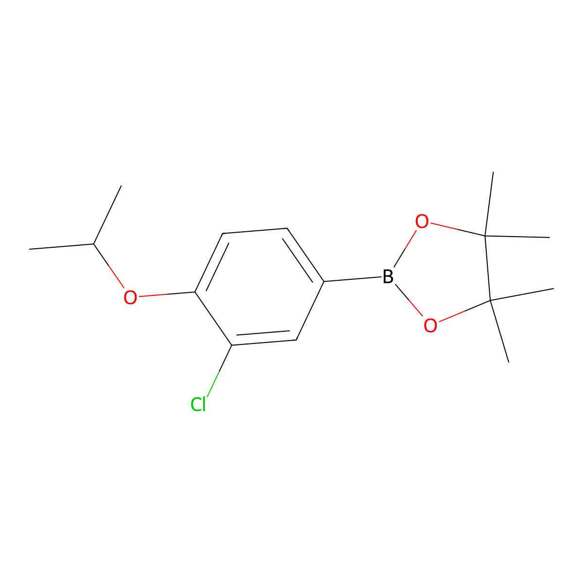 2-(3-Chloro-4-isopropoxyphenyl)-4,4,5,5-tetramethyl-1,3,2-dioxaborolane molecular structure, CAS 1260023-79-7