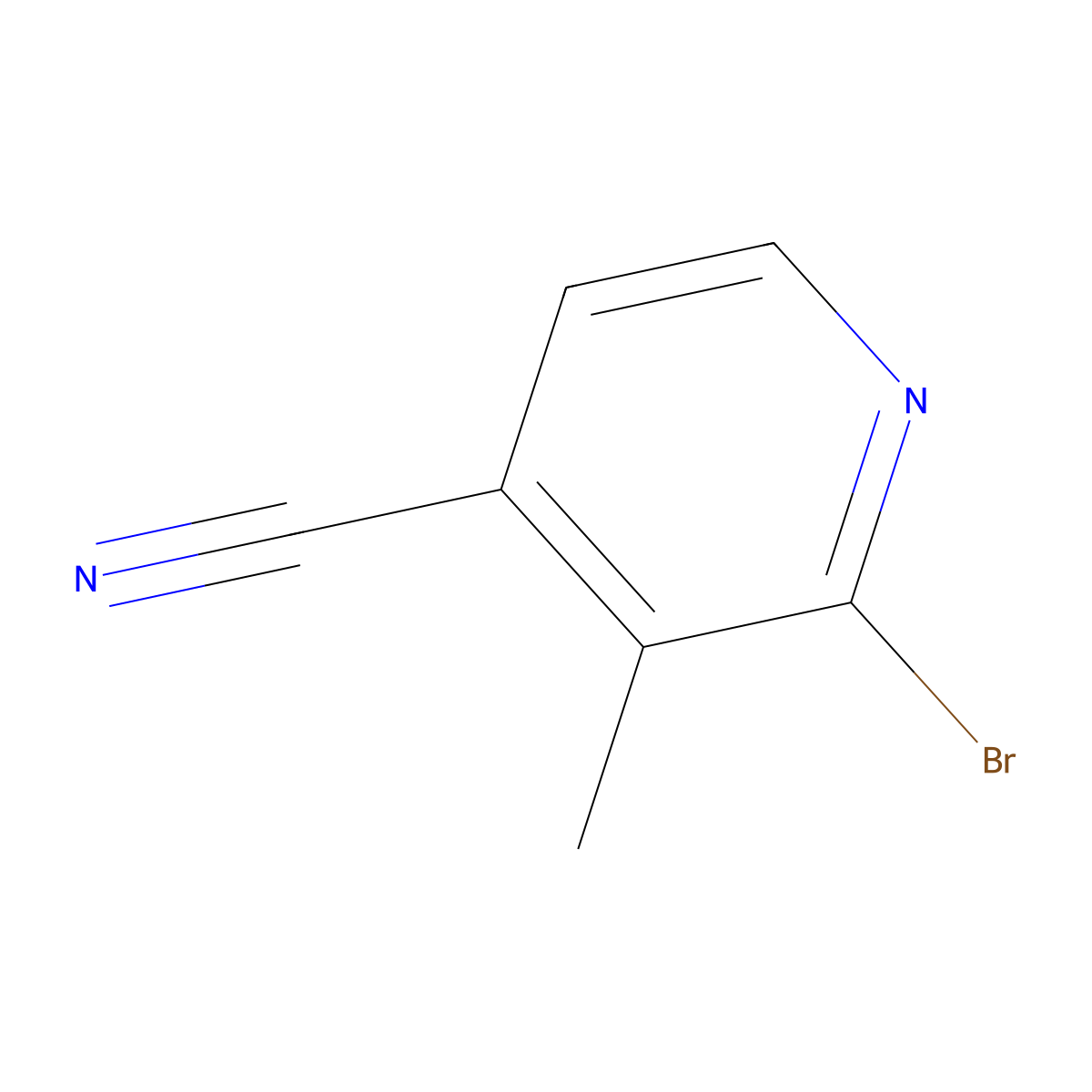 2-Bromo-3-methylisonicotinonitrile molecular structure, CAS 1260024-26-7