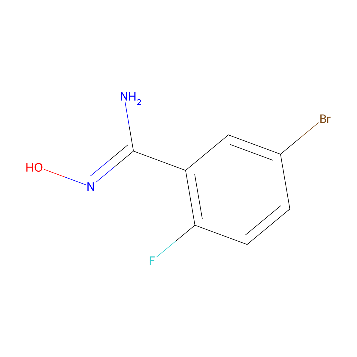 5-Bromo-2-fluoro-N-hydroxybenzimidamide molecular structure, CAS 1260024-36-9