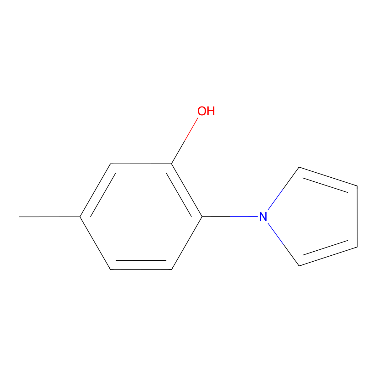 5-methyl-2-(1H-pyrrol-1-yl)phenol molecular structure, CAS 126003-11-0