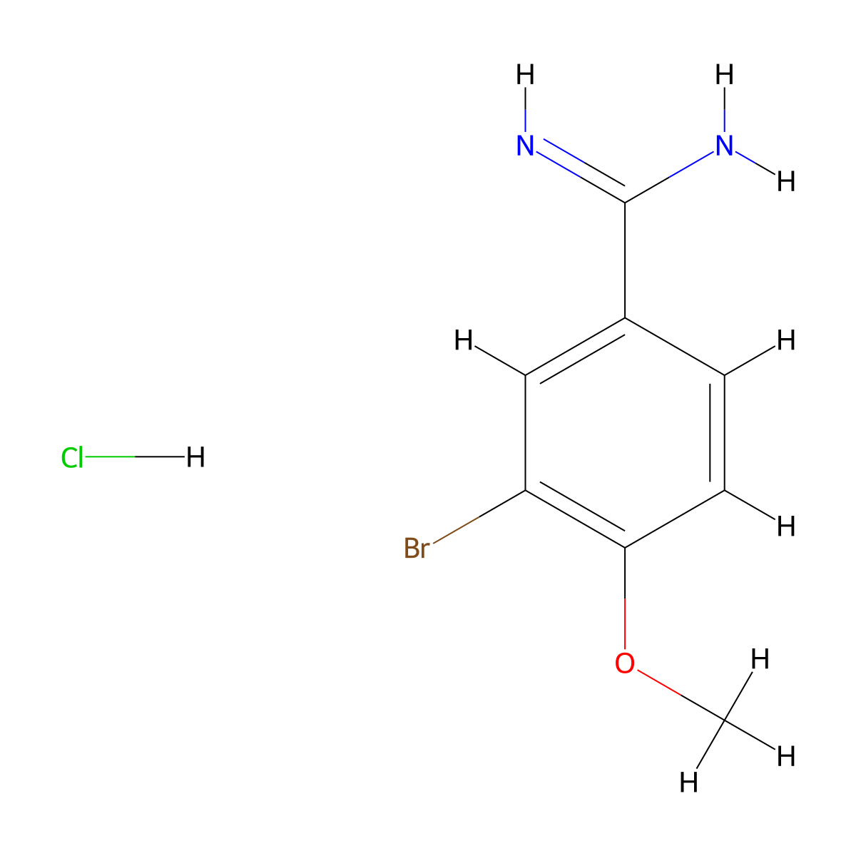 3-Bromo-4-methoxybenzimidamide hydrochloride molecular structure, CAS 126007-99-6