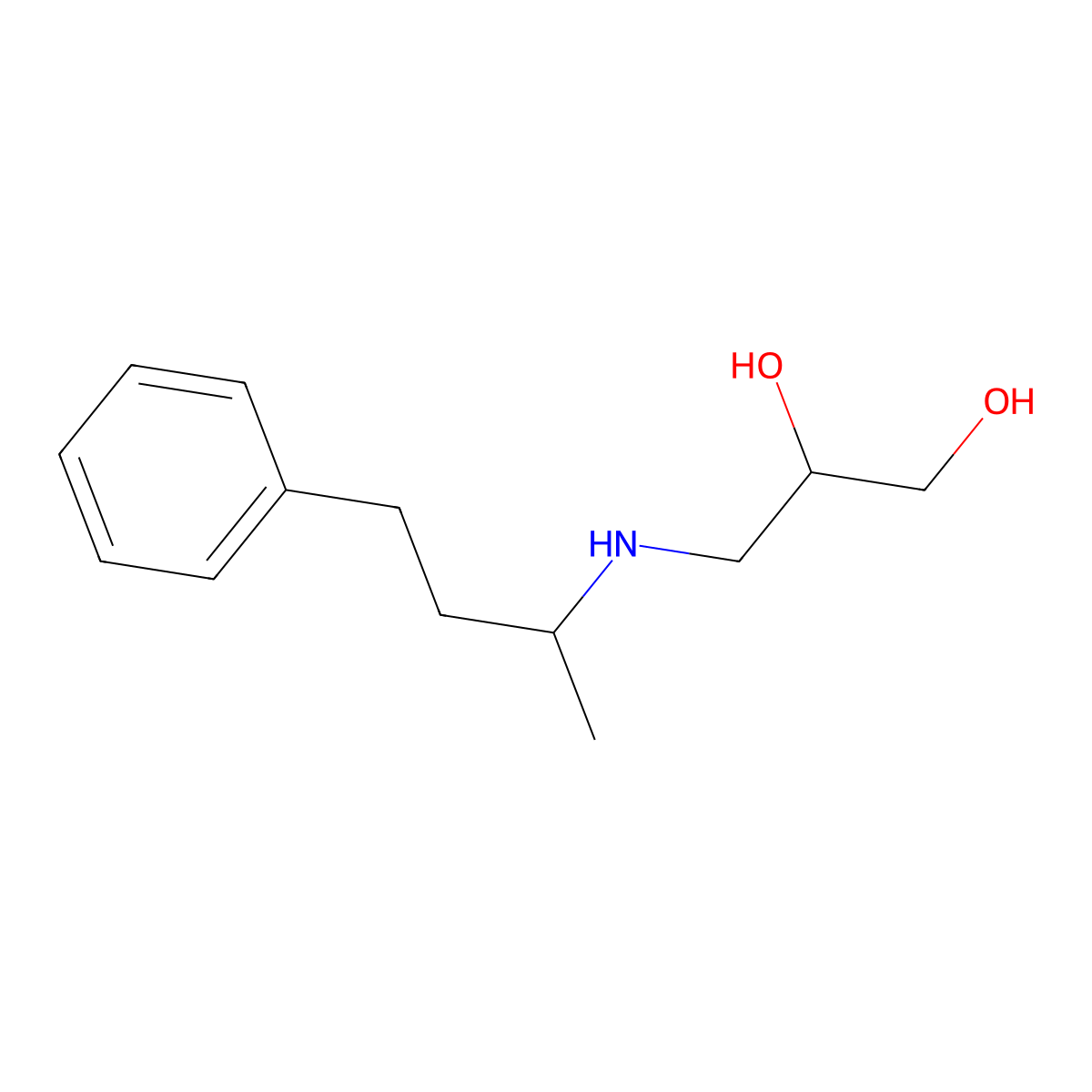 3-(1-Phenyl-3-butyl)amino-1,2-propanediol molecular structure, CAS 126008-14-8