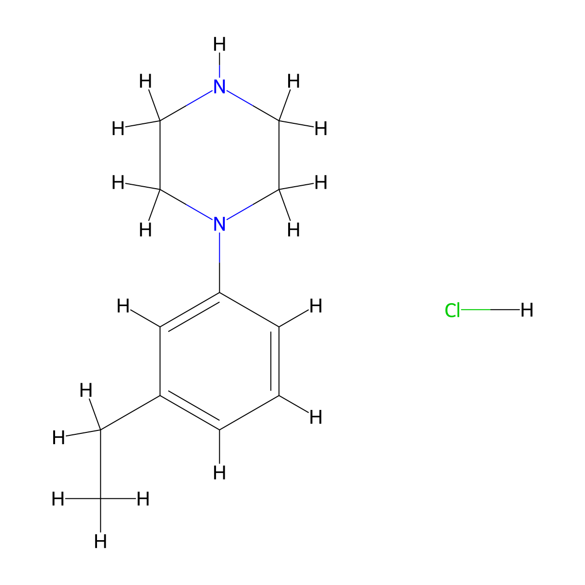 1-(3-Ethylphenyl)piperazine hydrochloride molecular structure, CAS 1260081-94-4