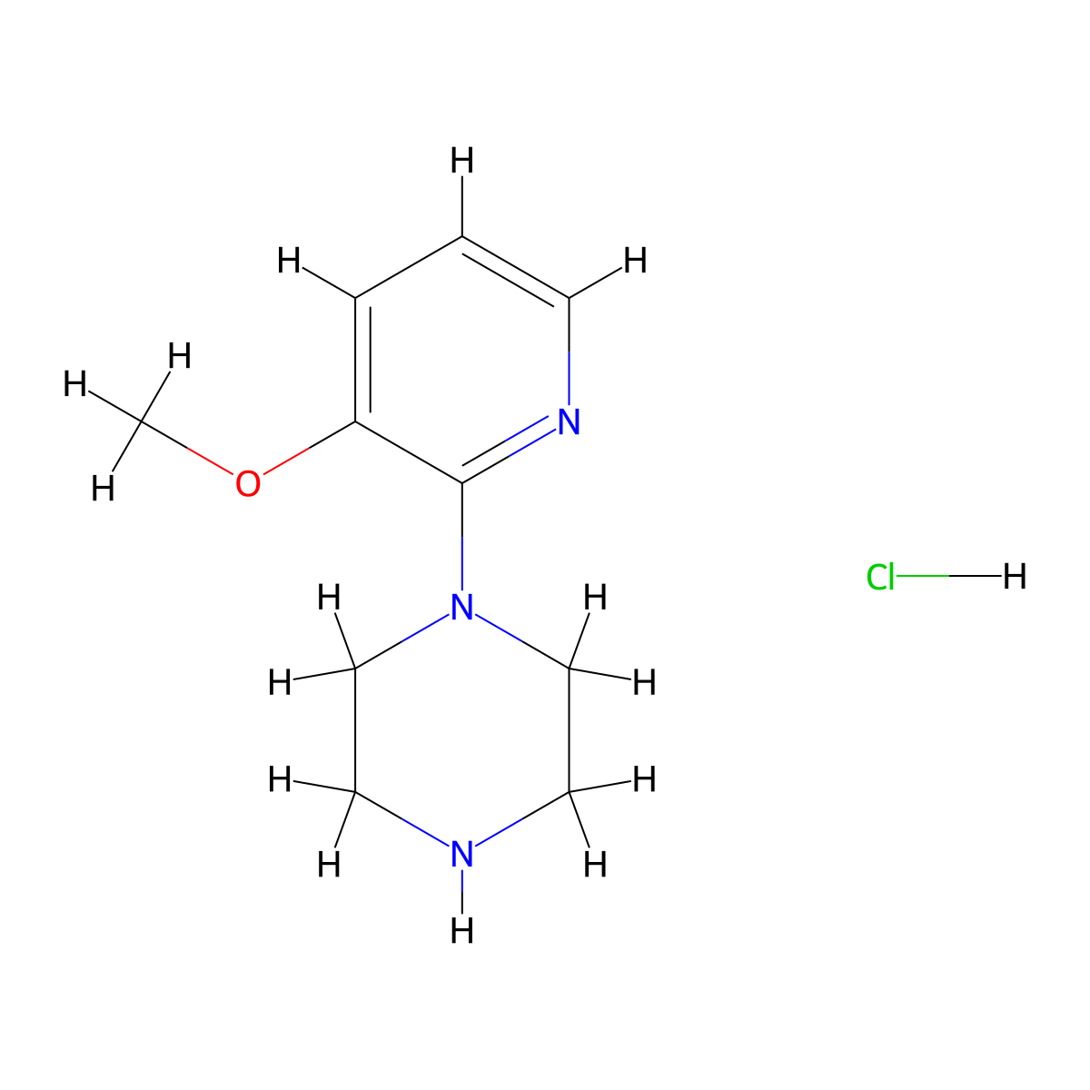 1-(3-Methoxypyridin-2-yl)piperazine hydrochloride molecular structure, CAS 1260082-05-0