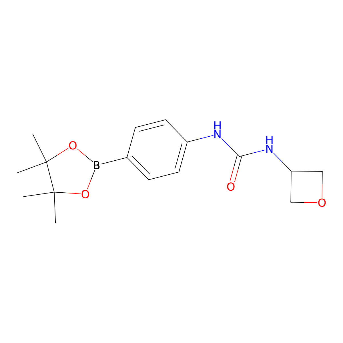 1-(Oxetan-3-yl)-3-(4-(4,4,5,5-tetramethyl-1,3,2-dioxaborolan-2-yl)phenyl)urea molecular structure, CAS 1260088-68-3