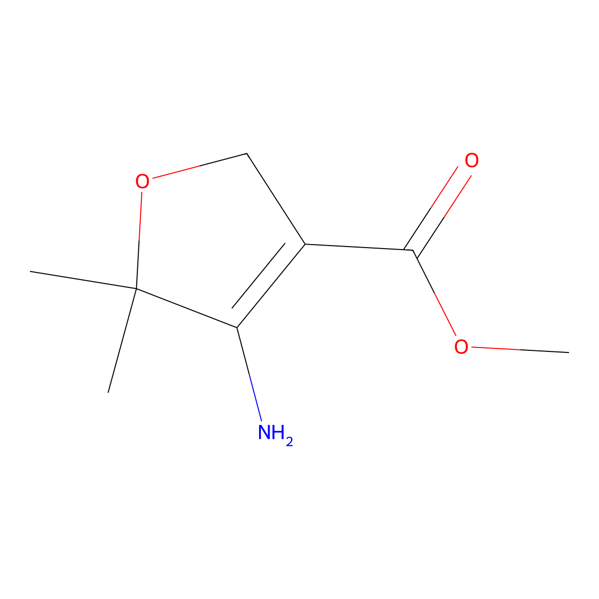 Methyl 4-amino-5,5-dimethyl-2,5-dihydrofuran-3-carboxylate molecular structure, CAS 1260088-70-7
