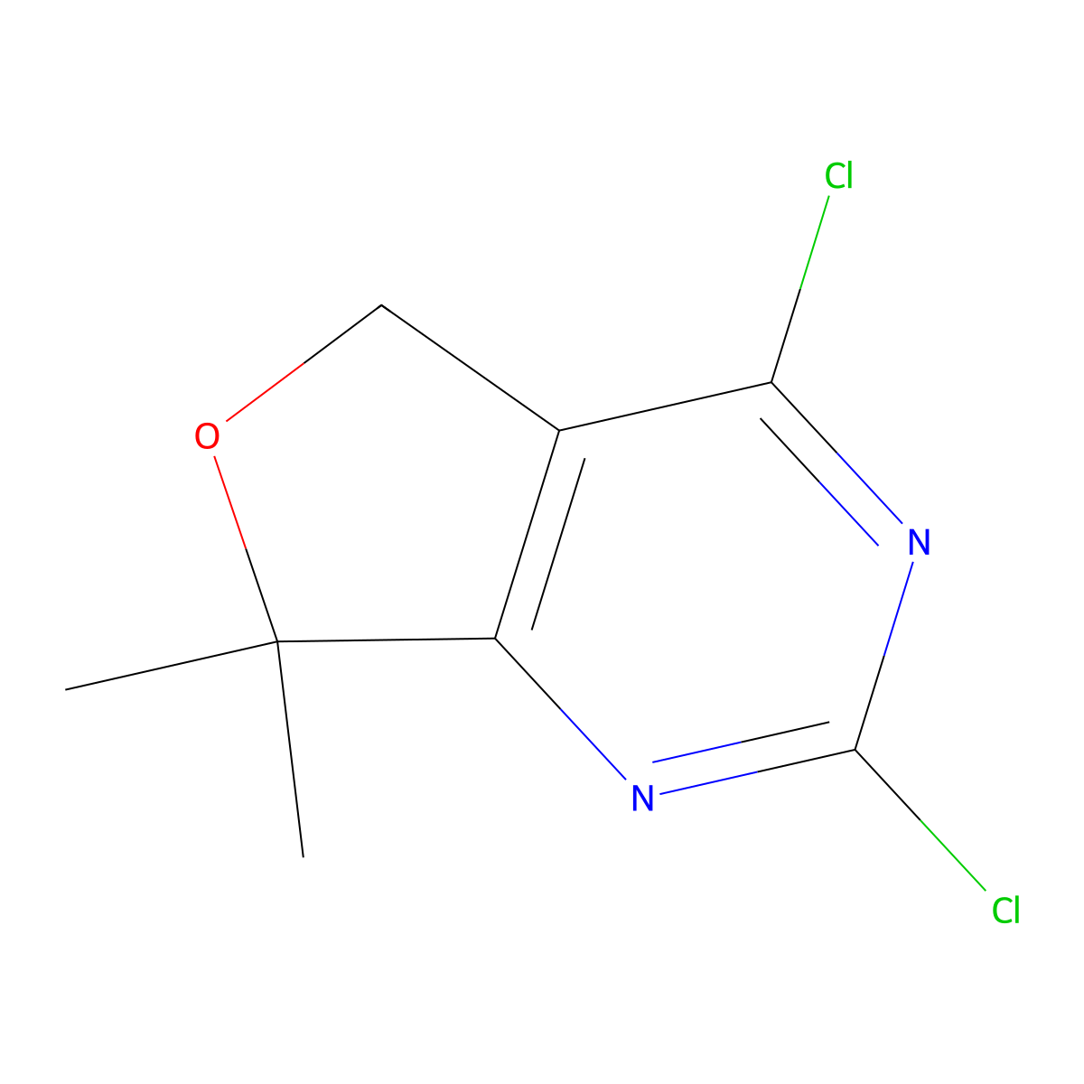 2,4-dichloro-7,7-dimethyl-5H,7H-furo[3,4-d]pyrimidine molecular structure, CAS 1260088-72-9