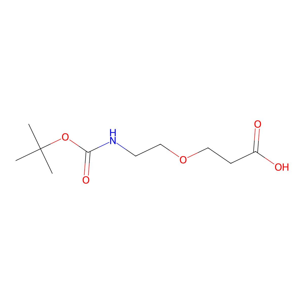 3-(2-{[(Tert-butoxy)carbonyl]amino}ethoxy)propanoic acid molecular structure, CAS 1260092-44-1