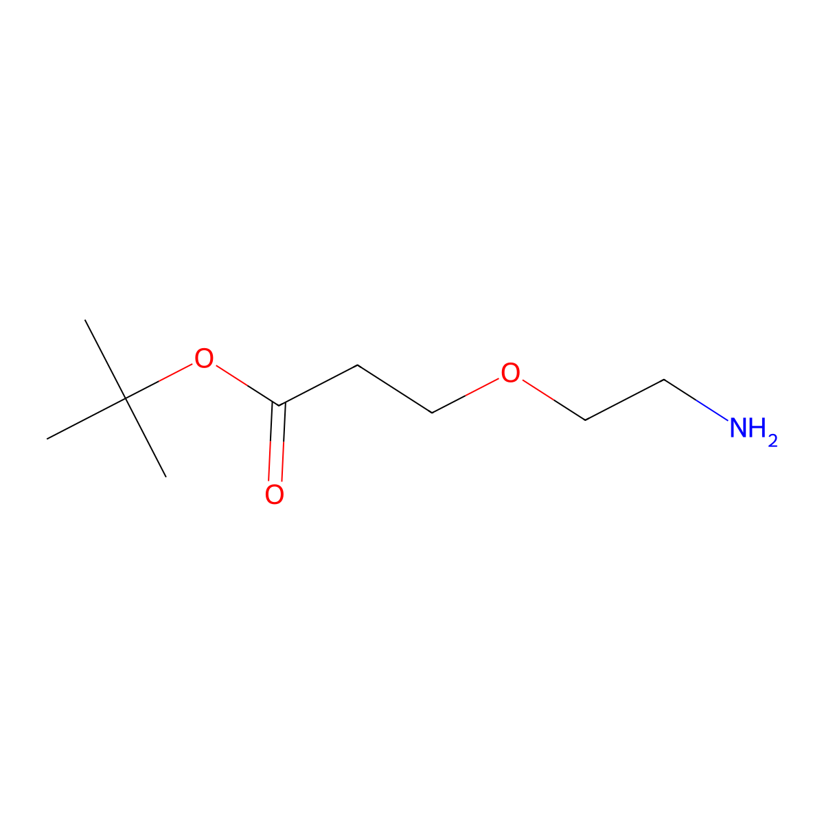 tert-Butyl 3-(2-Aminoethoxy)propanoate molecular structure, CAS 1260092-46-3