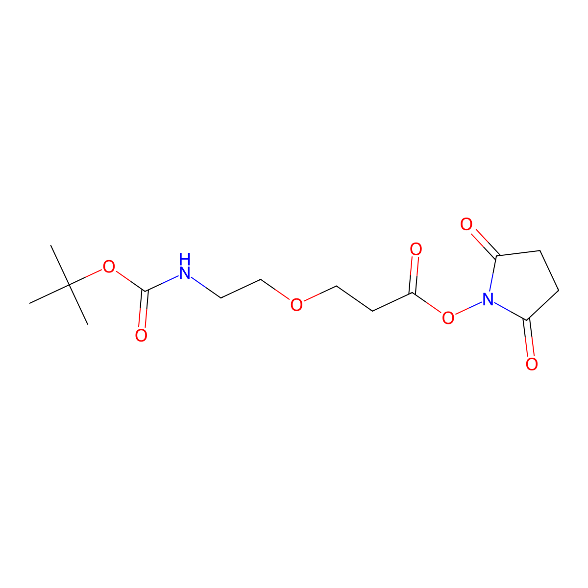 2,5-Dioxopyrrolidin-1-yl 3-(2-((tert-butoxycarbonyl)amino)ethoxy)propanoate molecular structure, CAS 1260092-55-4