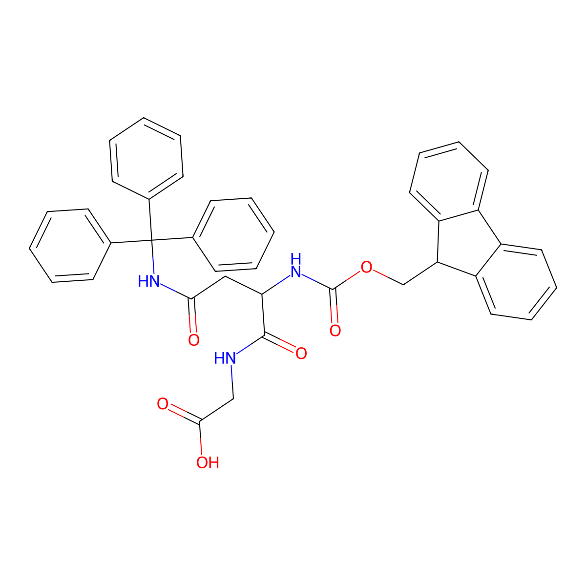 Fmoc-Asn(Trt)-Gly-OH molecular structure, CAS 1260093-07-9