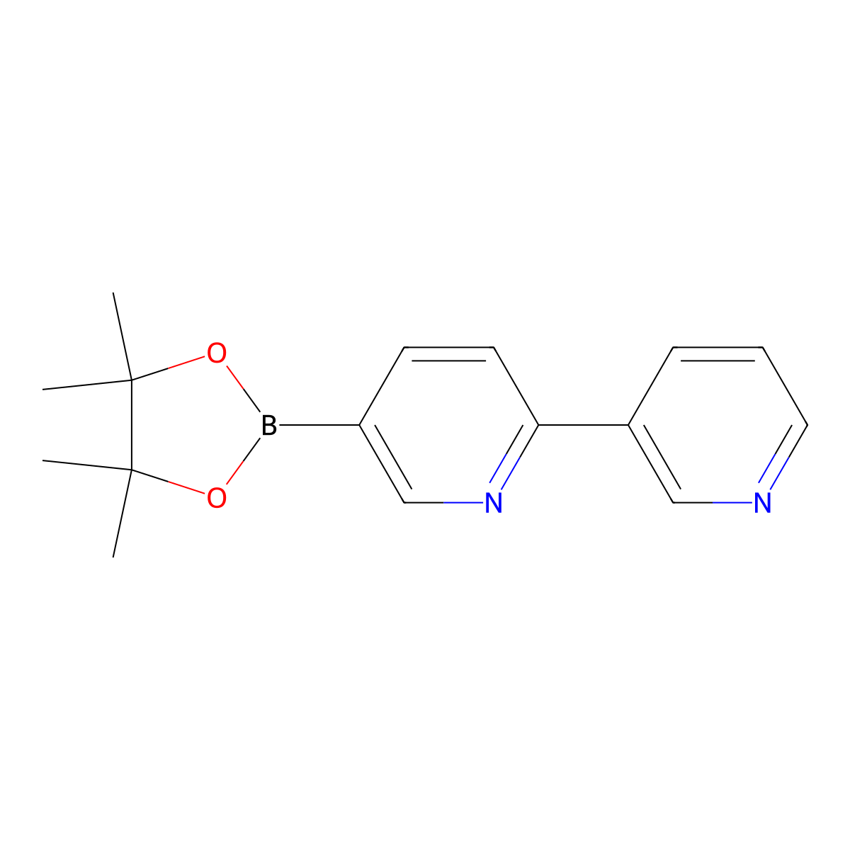 5-(4,4,5,5-tetramethyl-1,3,2-dioxaborolan-2-yl)-2,3'-Bipyridine molecular structure, CAS 1260106-29-3
