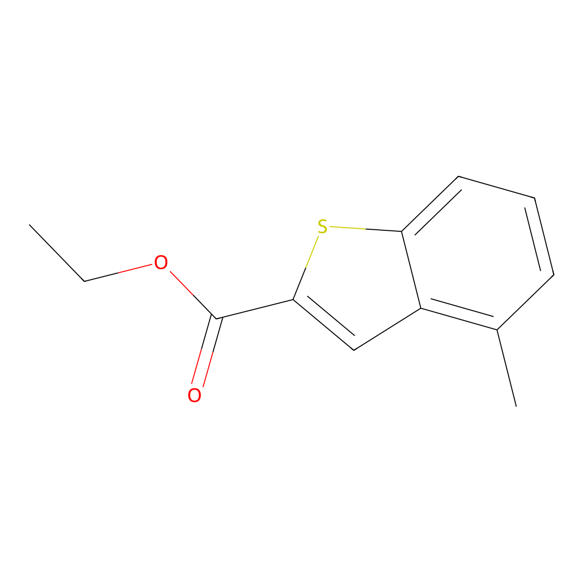 Ethyl 4-methylbenzo[b]thiophene-2-carboxylate molecular structure, CAS 1260109-75-8