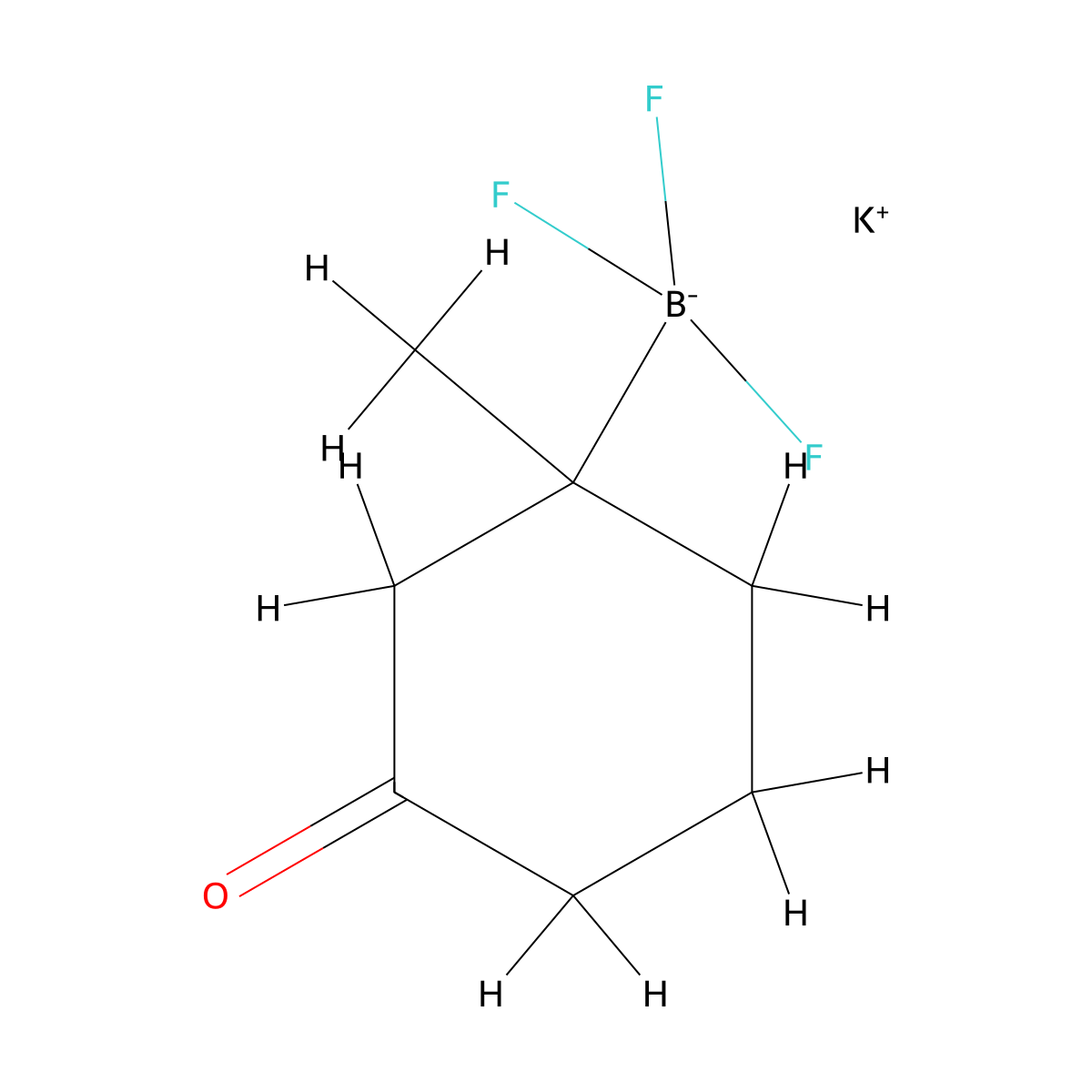 Potassium trifluoro(1-methyl-3-oxocyclohexyl)boranuide molecular structure, CAS 1260112-11-5