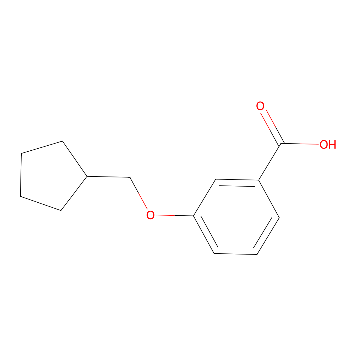 3-(Cyclopentylmethoxy)benzoic acid molecular structure, CAS 1260113-12-9
