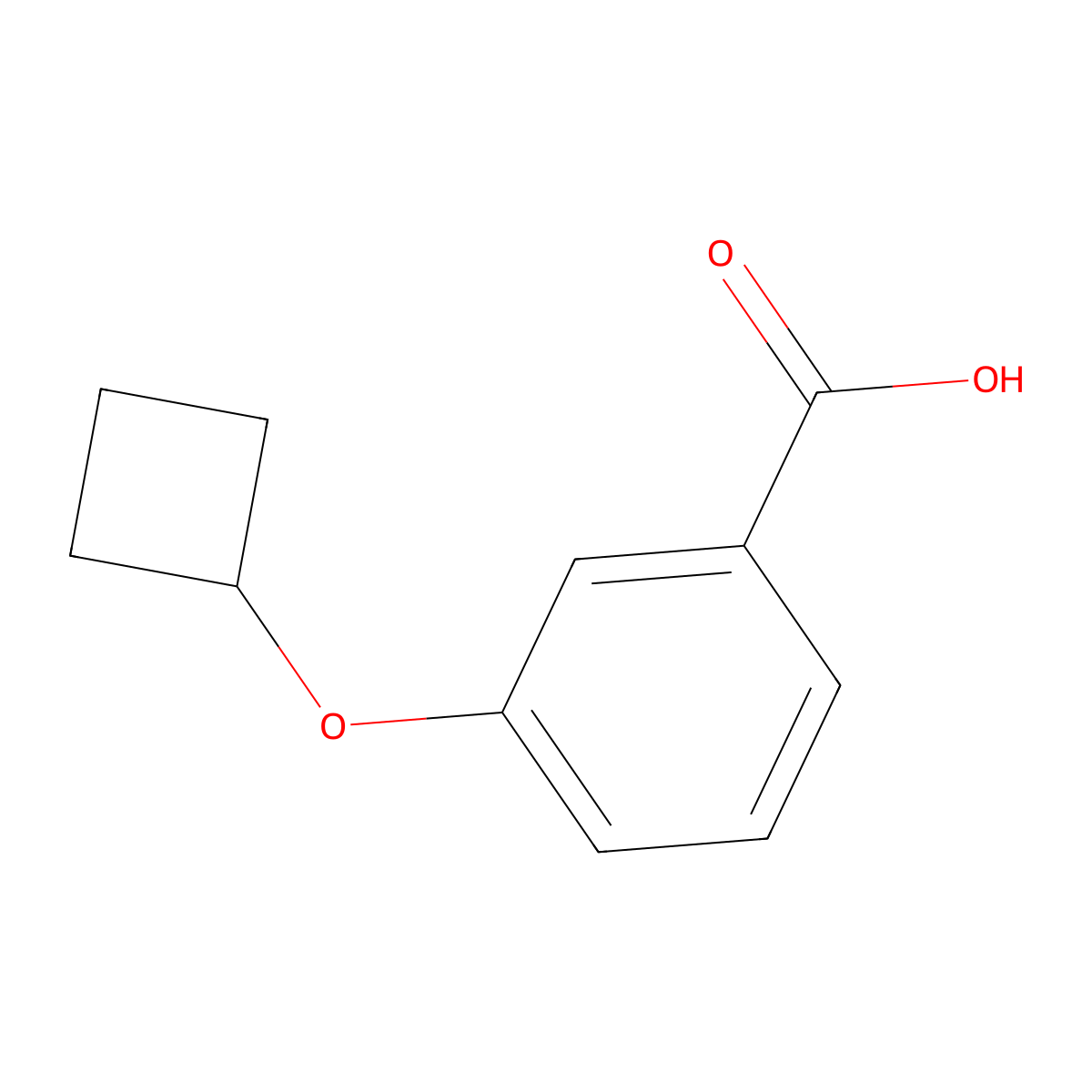 3-Cyclobutoxybenzoic acid molecular structure, CAS 1260113-15-2
