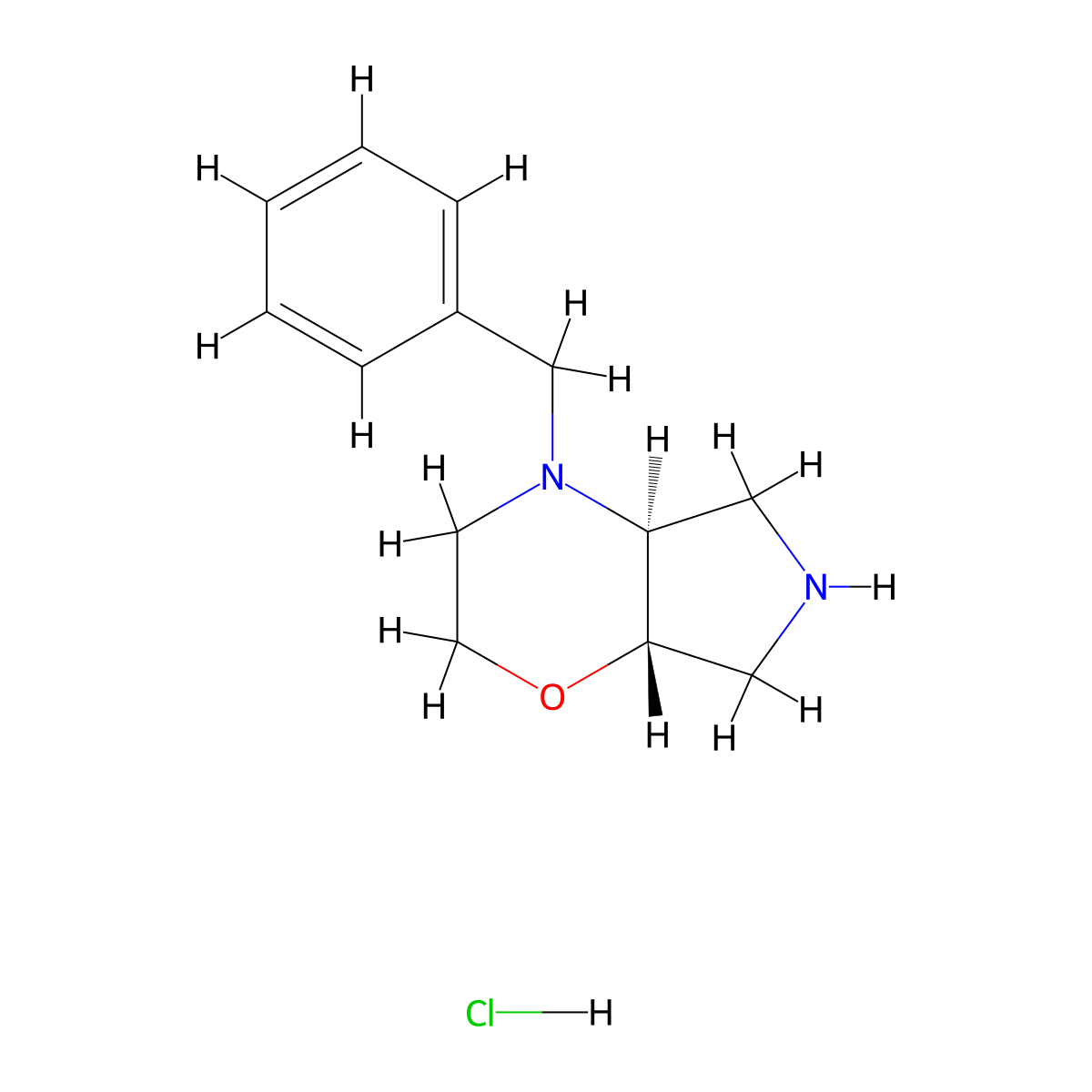 (4aS,7aS)-4-benzyl-octahydropyrrolo[3,4-b][1,4]oxazine hydrochloride molecular structure, CAS 1260116-97-9