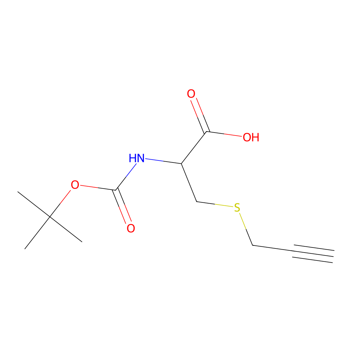 Boc-L-Cys(Propargyl)-OH molecular structure, CAS 1260119-25-2