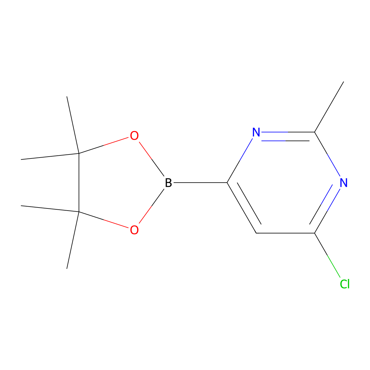 6-Chloro-2-methylpyrimidine-4-boronic acid pinacol ester molecular structure, CAS 1260148-41-1