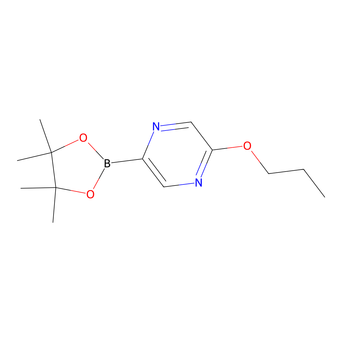 2-Propoxy-5-(4,4,5,5-tetramethyl-1,3,2-dioxaborolan-2-YL)pyrazine molecular structure, CAS 1260152-44-0