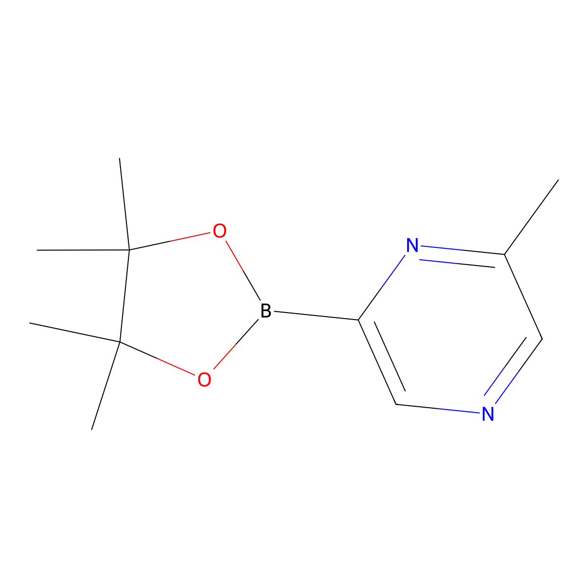 2-Methyl-6-(4,4,5,5-tetramethyl-1,3,2-dioxaborolan-2-YL)pyrazine molecular structure, CAS 1260152-72-4
