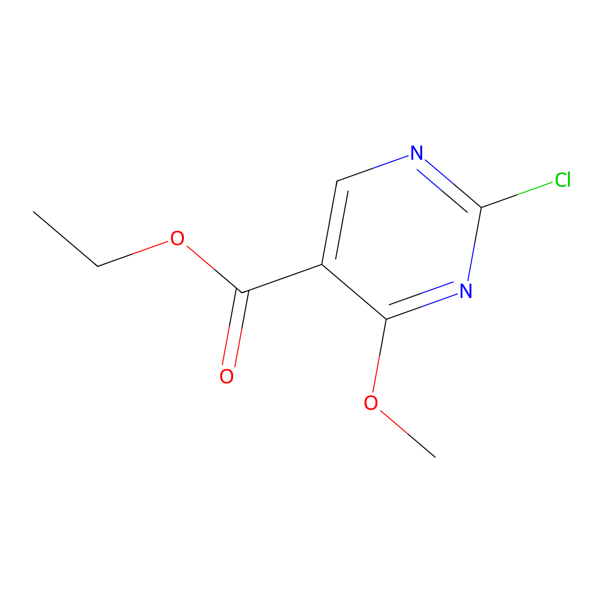 Ethyl 2-chloro-4-methoxypyrimidine-5-carboxylate molecular structure, CAS 1260178-65-1