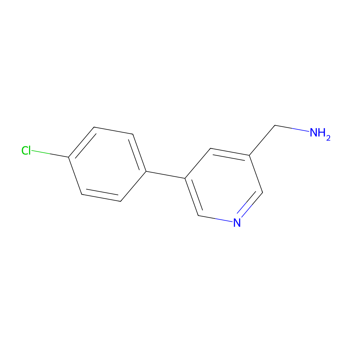 (5-(4-Chlorophenyl)pyridin-3-yl)methanamine molecular structure, CAS 1260180-20-8