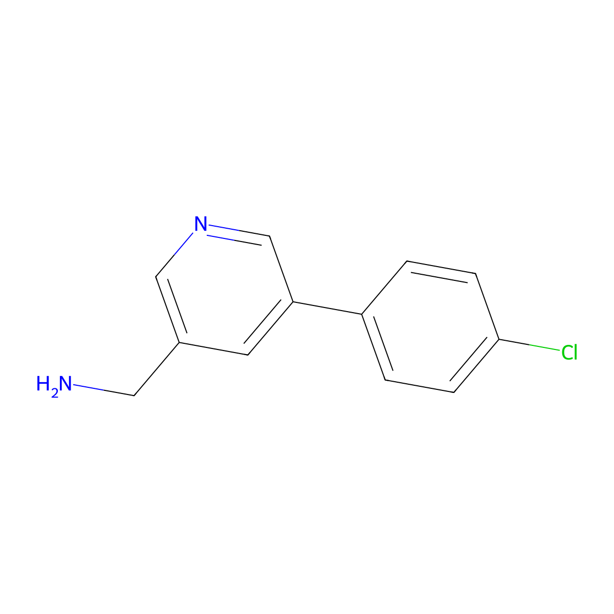 (5-(4-Chlorophenyl)pyridin-3-yl)methanamine molecular structure, CAS 1260180-20-8