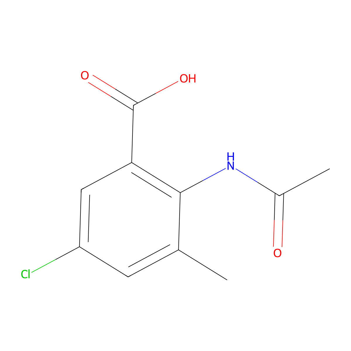 5-Chloro-2-acetamido-3-methylbenzoic acid molecular structure, CAS 1260184-47-1