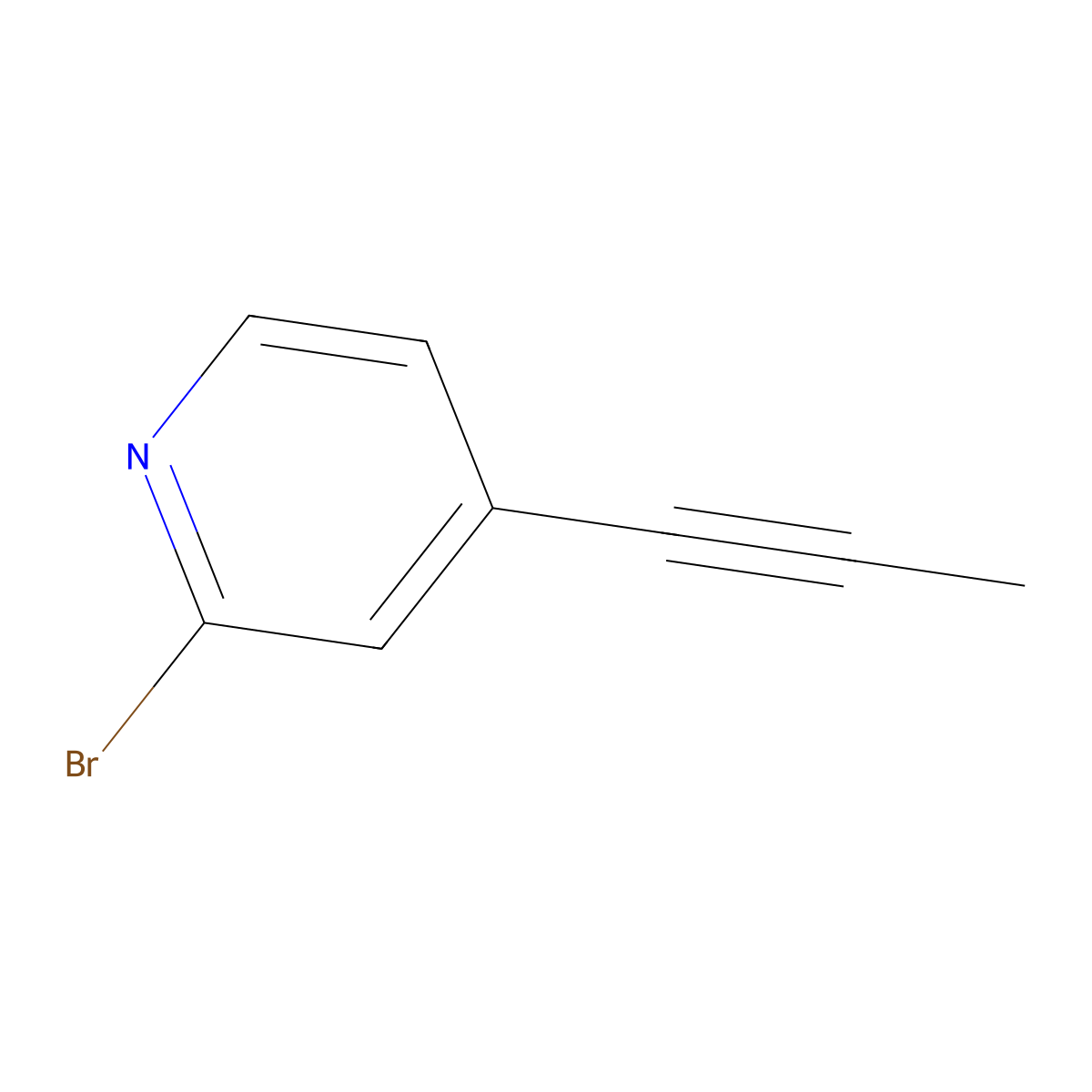 2-Bromo-4-(prop-1-ynyl)pyridine molecular structure, CAS 1260215-32-4