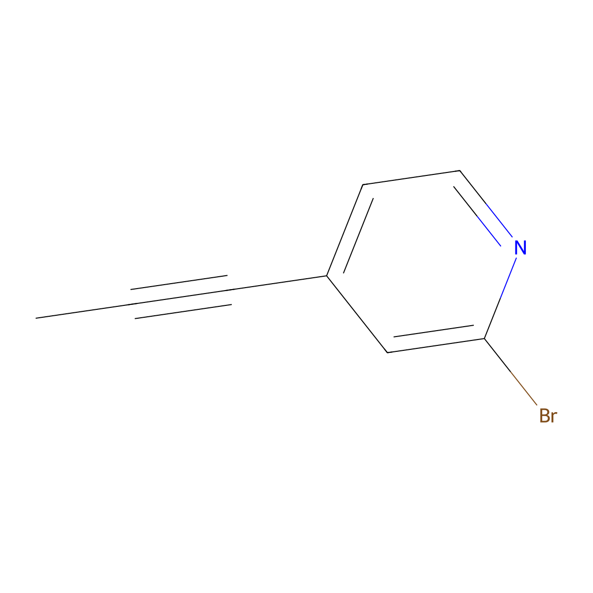 2-Bromo-4-(prop-1-ynyl)pyridine molecular structure, CAS 1260215-32-4