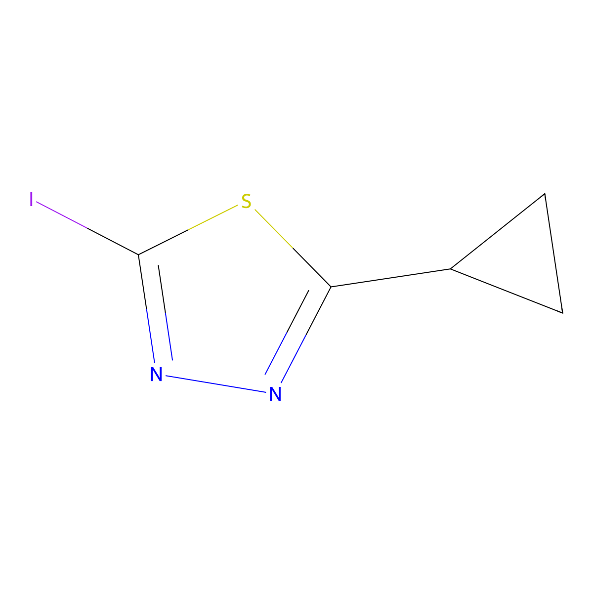 2-Cyclopropyl-5-iodo-1,3,4-thiadiazole molecular structure, CAS 1260220-03-8