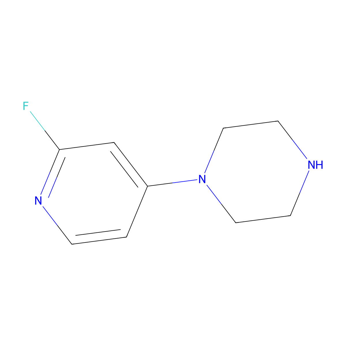 1-(2-Fluoropyridin-4-yl)piperazine molecular structure, CAS 1260227-71-1