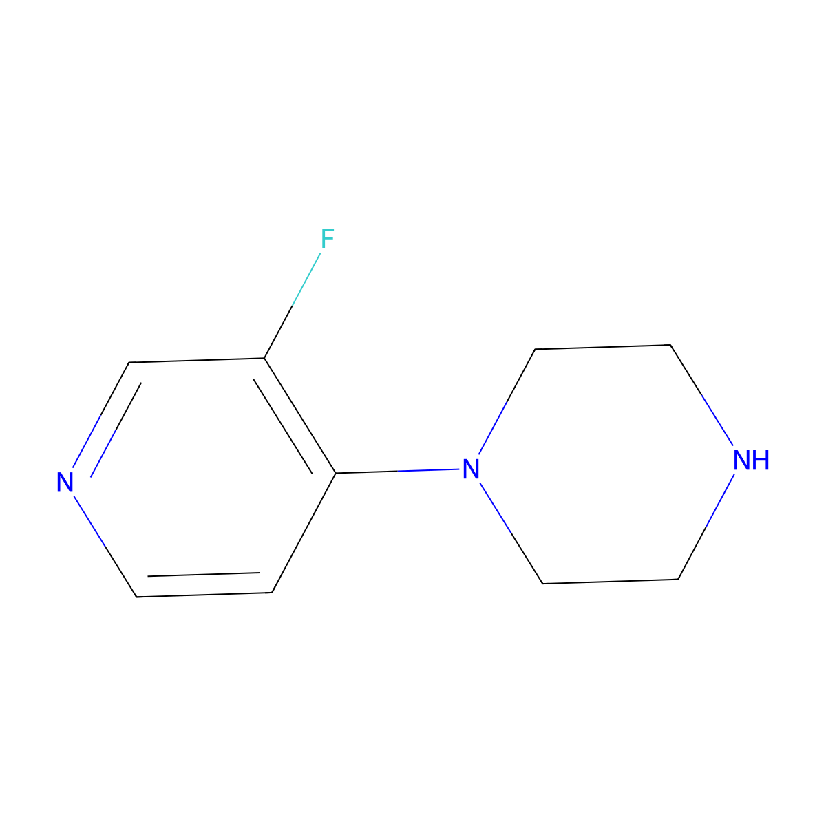 1-(3-Fluoropyridin-4-yl)piperazine molecular structure, CAS 1260227-78-8