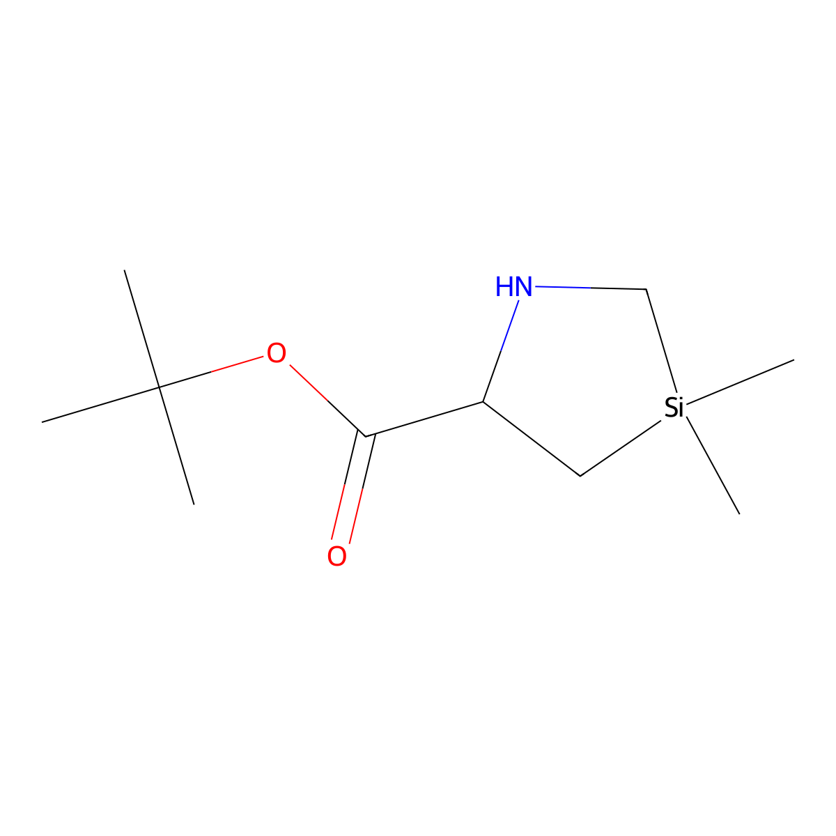 Tert-butyl 3,3-dimethyl-1,3-azasilolidine-5-carboxylate molecular structure, CAS 1260243-82-0