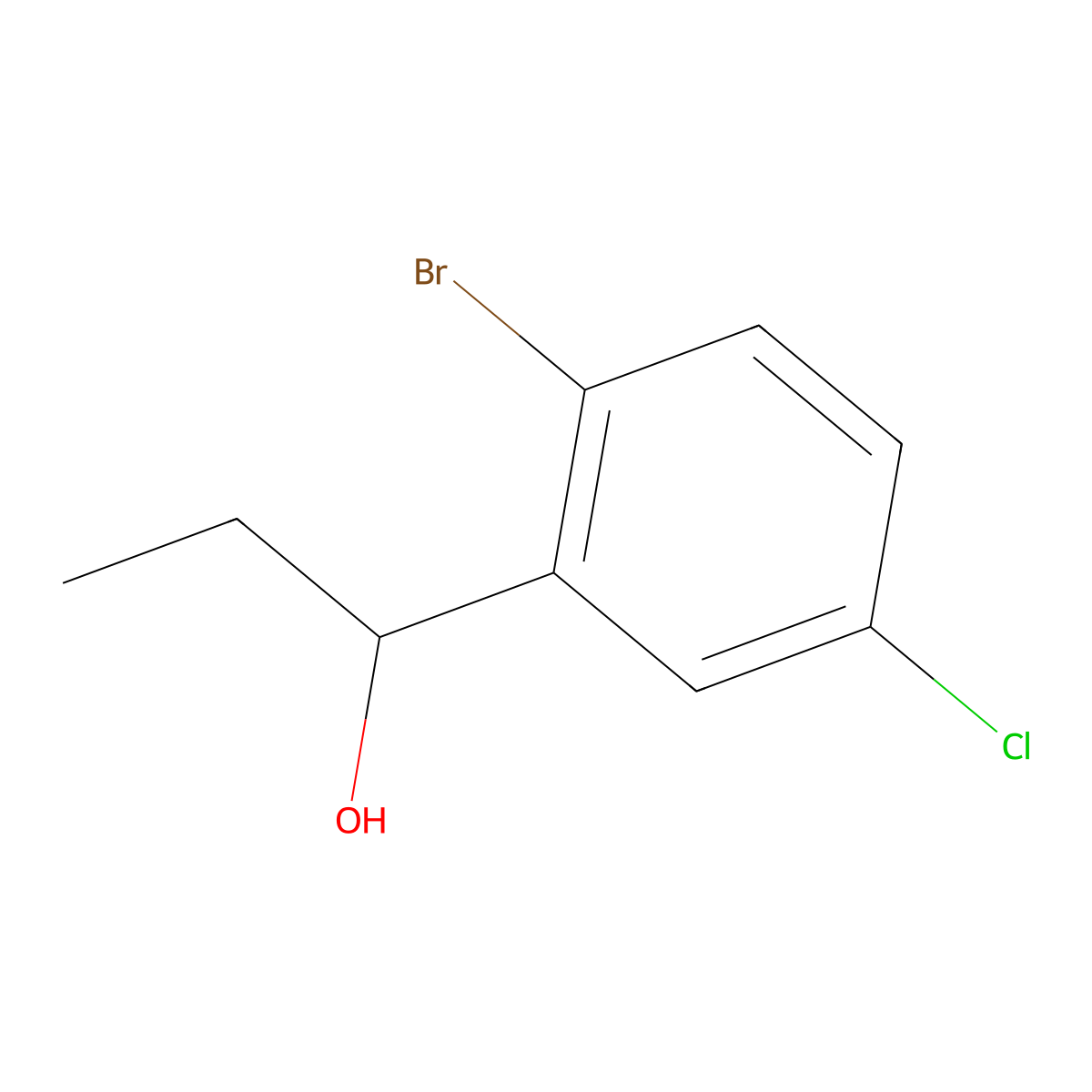 1-(2-Bromo-5-chlorophenyl)propan-1-ol molecular structure, CAS 1260245-60-0