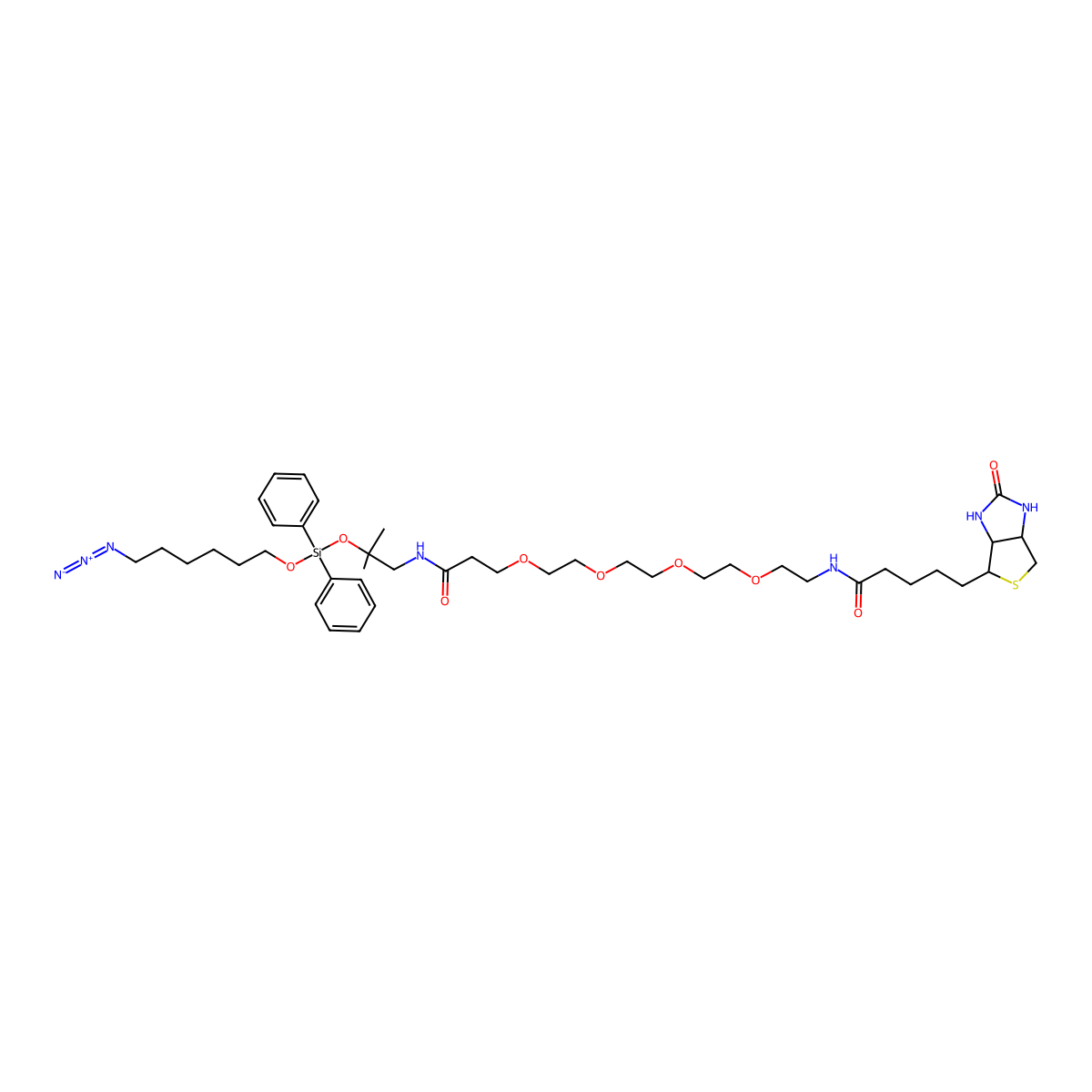 Biotin-PEG4-amino-t-Bu-DADPS-C6-azide molecular structure, CAS 1260247-50-4