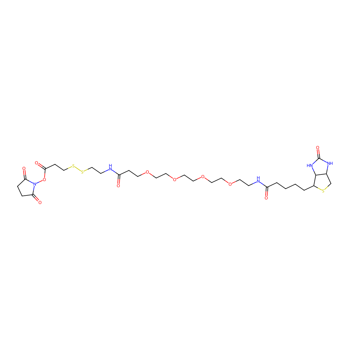 Biotin-PEG4-S-S-NHS molecular structure, CAS 1260247-51-5