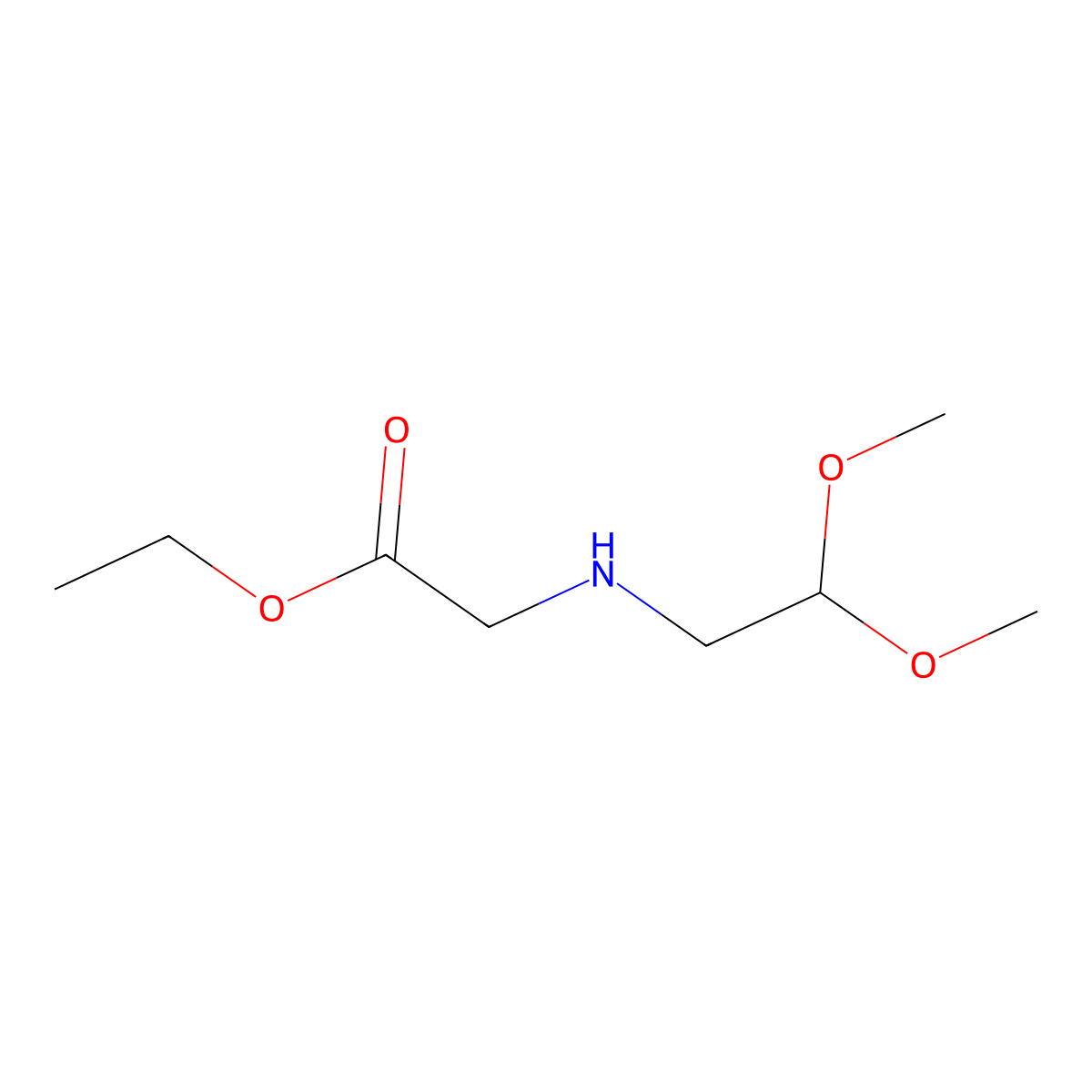 Ethyl 2-[(2,2-dimethoxyethyl)amino]acetate molecular structure, CAS 126026-17-3
