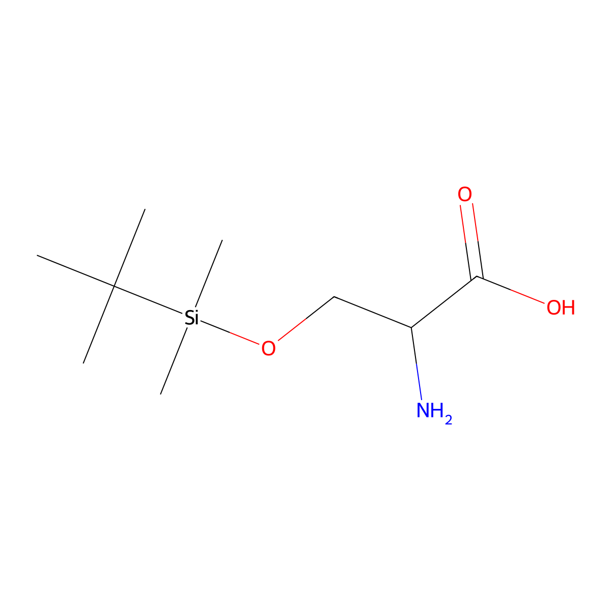(2S)-2-amino-3-[(tert-butyldimethylsilyl)oxy]propanoic acid molecular structure, CAS 126027-32-5