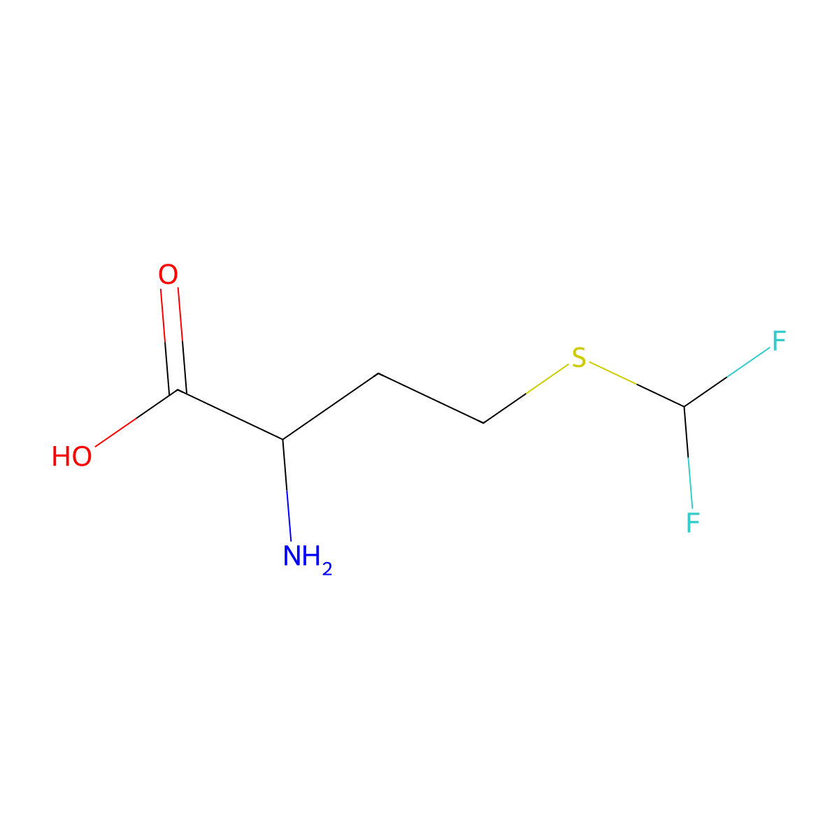 Difluoromethionine molecular structure, CAS 126027-81-4