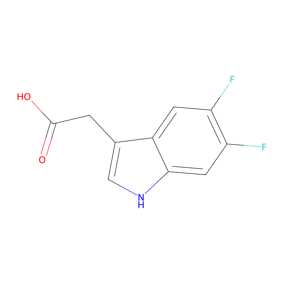 2-(5,6-Difluoro-1H-indol-3-yl)acetic acid molecular structure, CAS 126030-73-7