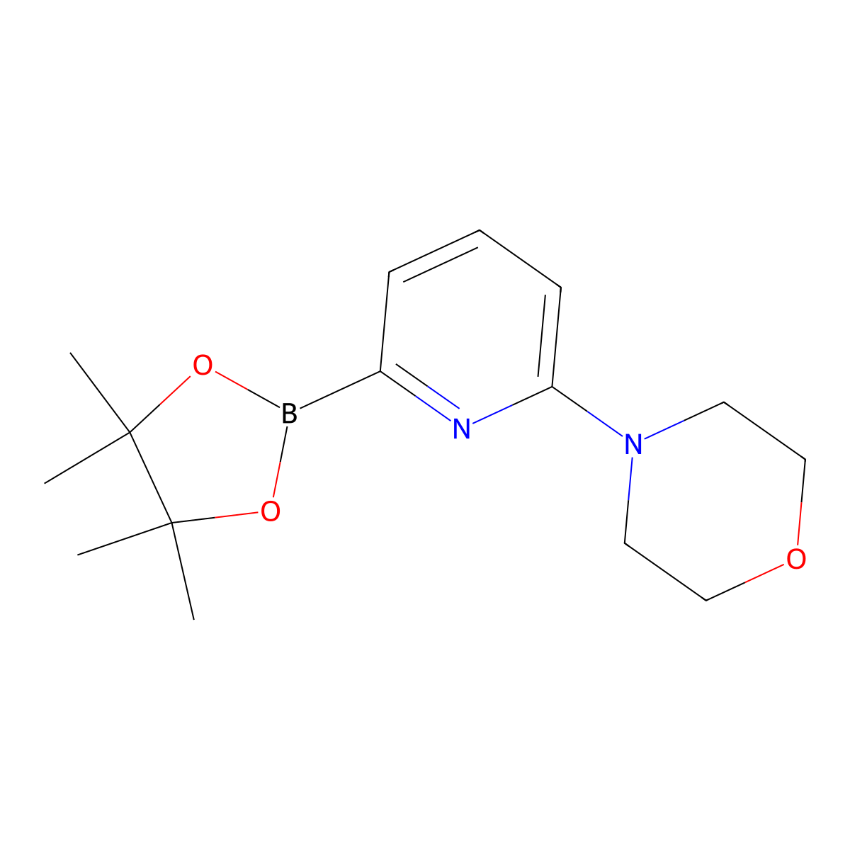 4-(6-(4,4,5,5-Tetramethyl-1,3,2-dioxaborolan-2-yl)pyridin-2-yl)morpholine molecular structure, CAS 1260374-06-8
