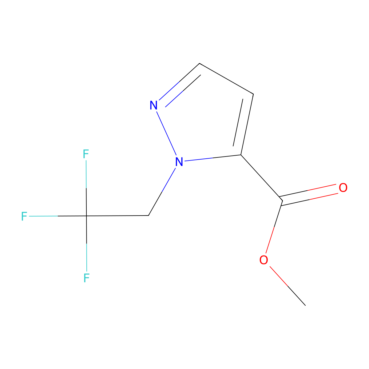 Methyl 1-(2,2,2-trifluoroethyl)-1H-pyrazole-5-carboxylate molecular structure, CAS 1260379-23-4
