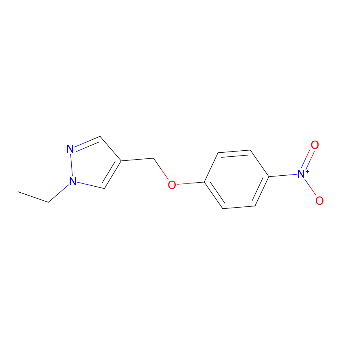 1-ethyl-4-[(4-nitrophenoxy)methyl]-1H-pyrazole molecular structure, CAS 1260379-24-5