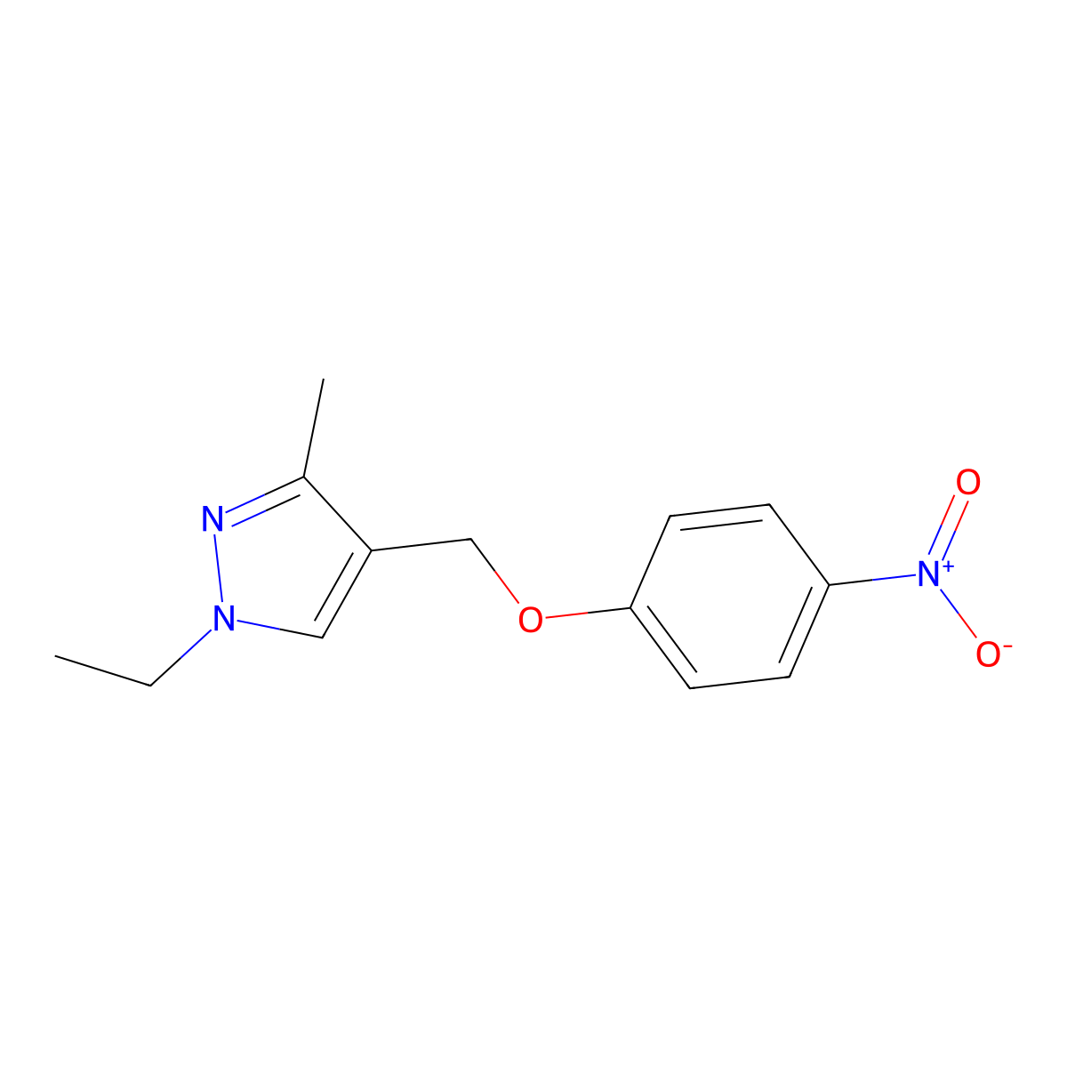 1-[(1-Ethyl-3-methylpyrazol-4-yl)methoxy]-4-nitrobenzene molecular structure, CAS 1260379-27-8