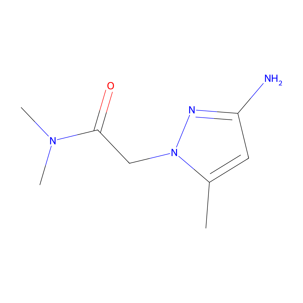 2-(3-amino-5-methyl-1H-pyrazol-1-yl)-N,N-dimethylacetamide molecular structure, CAS 1260379-31-4