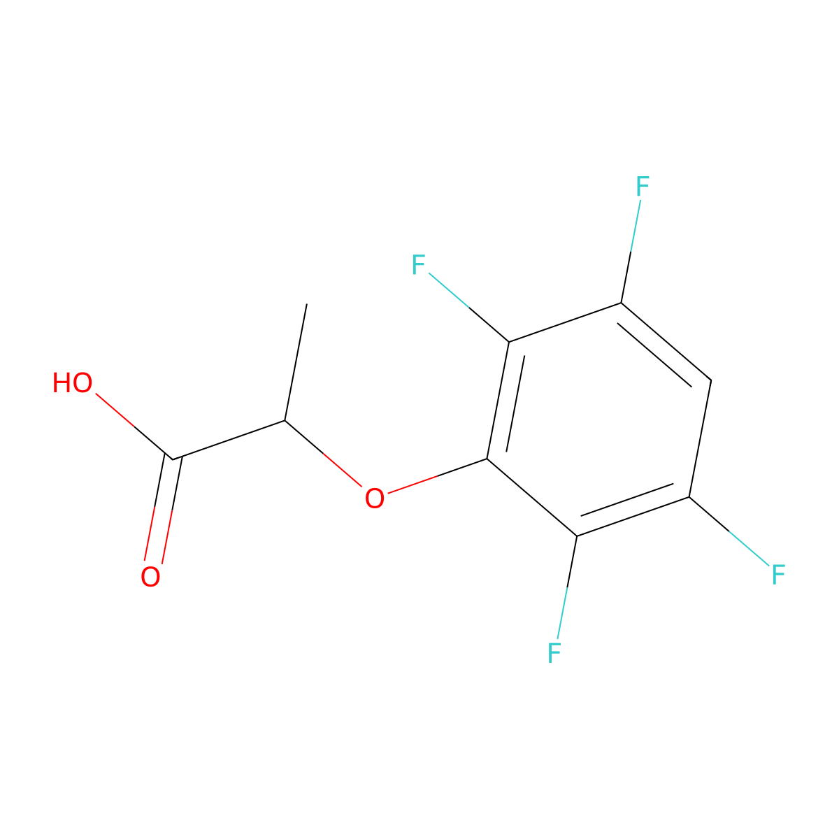 2-(2,3,5,6-Tetrafluorophenoxy)propanoic acid molecular structure, CAS 1260379-33-6
