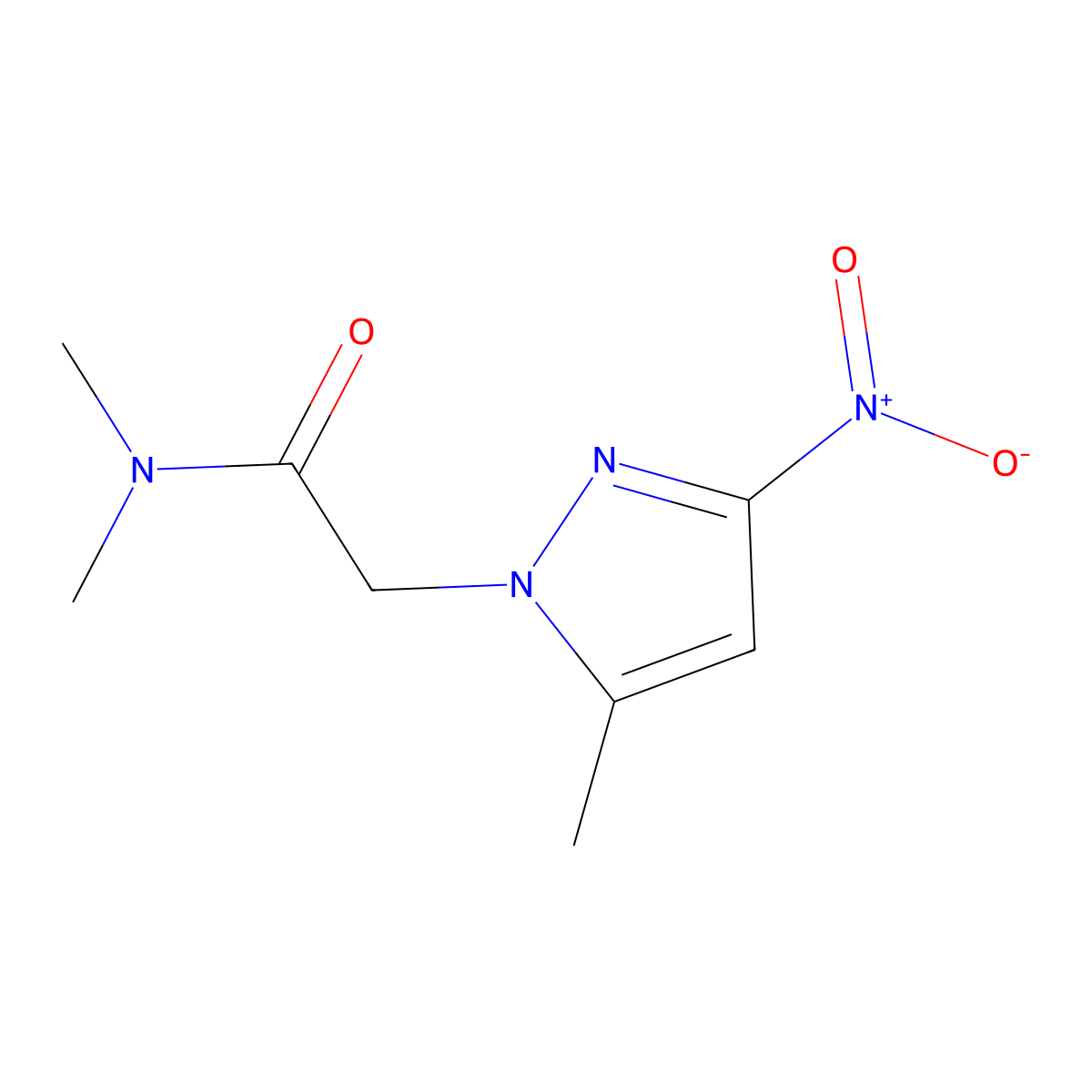 N,N-dimethyl-2-(5-methyl-3-nitro-1H-pyrazol-1-yl)acetamide molecular structure, CAS 1260379-37-0